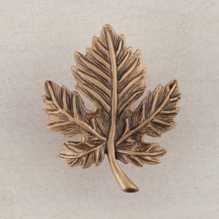 Acorn Mfg Artisan Collection Leaf Knob, Museum Gold DQ4GP
